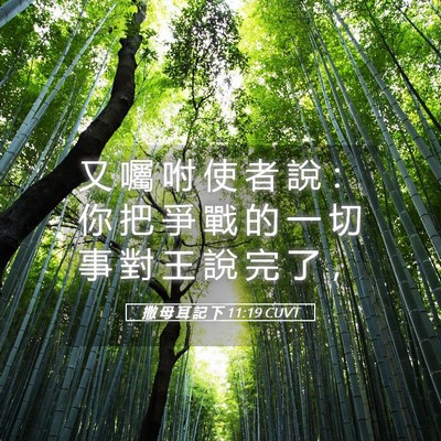 Picture 05 - 撒 母 耳 記 下 11:19 CUVT - 又 囑 咐 使 者 說 ： 你 把 爭 戰 的 - Bible Verse Picture