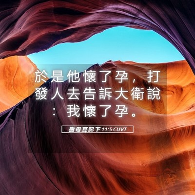 Picture 05 - 撒 母 耳 記 下 11:5 CUVT - 於 是 他 懷 了 孕 ， 打 發 人 去 告 - Bible Verse Picture