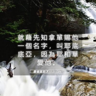 Picture 05 - 撒 母 耳 記 下 12:25 CUVT - 就 藉 先 知 拿 單 賜 他 一 個 名 字 - Bible Verse Picture