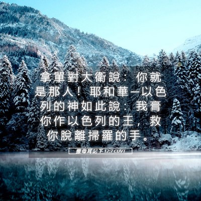 Picture 05 - 撒 母 耳 記 下 12:7 CUVT - 拿 單 對 大 衛 說 ： 你 就 是 那 人 - Bible Verse Picture