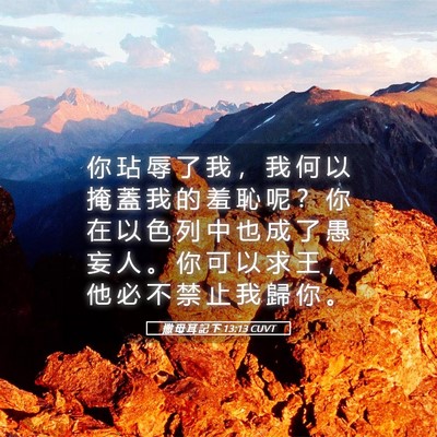 Picture 05 - 撒 母 耳 記 下 13:13 CUVT - 你 玷 辱 了 我 ， 我 何 以 掩 蓋 我 - Bible Verse Picture