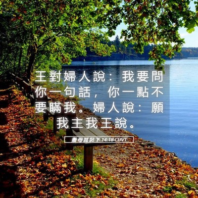 Picture 05 - 撒 母 耳 記 下 14:18 CUVT - 王 對 婦 人 說 ： 我 要 問 你 一 句 - Bible Verse Picture