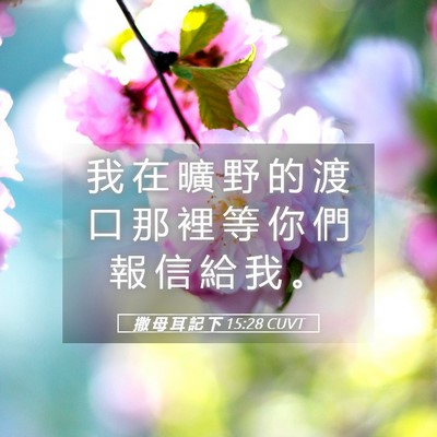 Picture 05 - 撒 母 耳 記 下 15:28 CUVT - 我 在 曠 野 的 渡 口 那 裡 等 你 們 - Bible Verse Picture