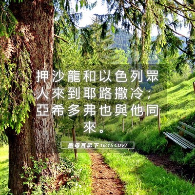 Picture 05 - 撒 母 耳 記 下 16:15 CUVT - 押 沙 龍 和 以 色 列 眾 人 來 到 耶 - Bible Verse Picture