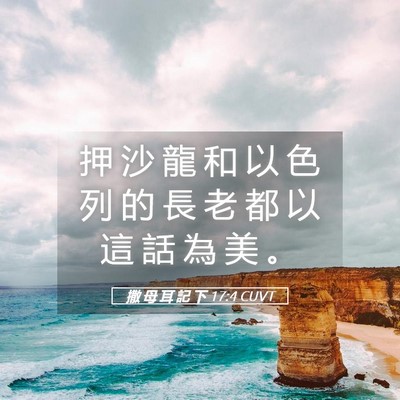 Picture 05 - 撒 母 耳 記 下 17:4 CUVT - 押 沙 龍 和 以 色 列 的 長 老 都 以 - Bible Verse Picture