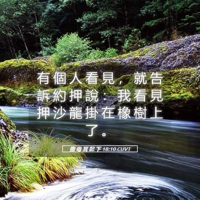 Picture 05 - 撒 母 耳 記 下 18:10 CUVT - 有 個 人 看 見 ， 就 告 訴 約 押 說 - Bible Verse Picture