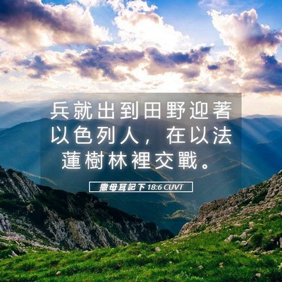Picture 05 - 撒 母 耳 記 下 18:6 CUVT - 兵 就 出 到 田 野 迎 著 以 色 列 人 - Bible Verse Picture
