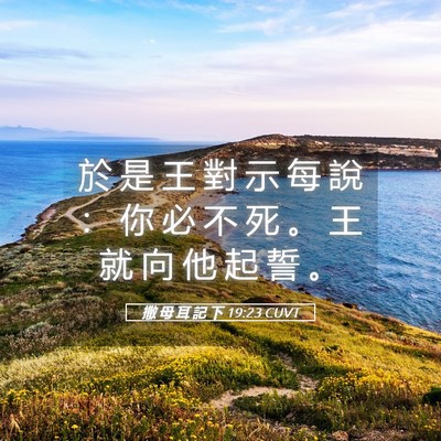 Picture 05 - 撒 母 耳 記 下 19:23 CUVT - 於 是 王 對 示 每 說 ： 你 必 不 死 - Bible Verse Picture