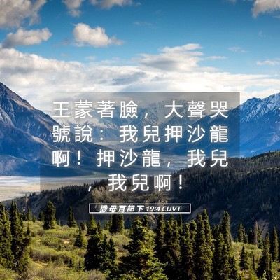 Picture 05 - 撒 母 耳 記 下 19:4 CUVT - 王 蒙 著 臉 ， 大 聲 哭 號 說 ： 我 - Bible Verse Picture
