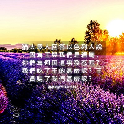 Picture 05 - 撒 母 耳 記 下 19:42 CUVT - 猶 大 眾 人 回 答 以 色 列 人 說 ： - Bible Verse Picture