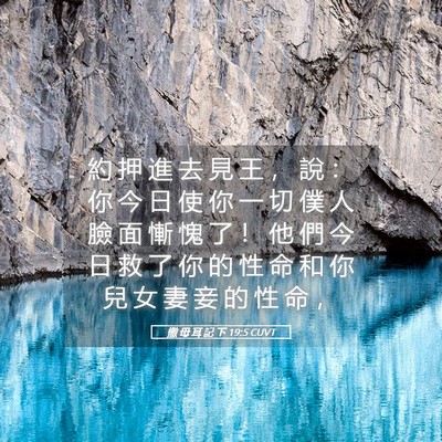 Picture 05 - 撒 母 耳 記 下 19:5 CUVT - 約 押 進 去 見 王 ， 說 ： 你 今 日 - Bible Verse Picture