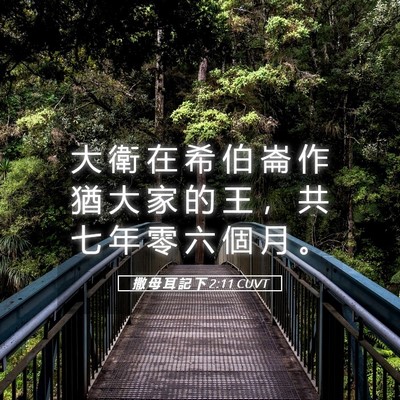 Picture 05 - 撒 母 耳 記 下 2:11 CUVT - 大 衛 在 希 伯 崙 作 猶 大 家 的 王 - Bible Verse Picture