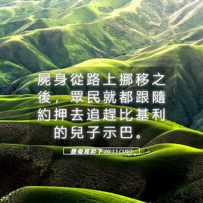 Picture 05 - 撒 母 耳 記 下 20:13 CUVT - 屍 身 從 路 上 挪 移 之 後 ， 眾 民 - Bible Verse Picture