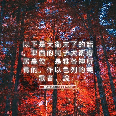 Picture 05 - 撒 母 耳 記 下 23:1 CUVT - 以 下 是 大 衛 末 了 的 話 。 耶 西 - Bible Verse Picture