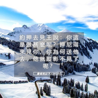 Picture 05 - 撒 母 耳 記 下 3:24 CUVT - 約 押 去 見 王 說 ： 你 這 是 做 甚 - Bible Verse Picture