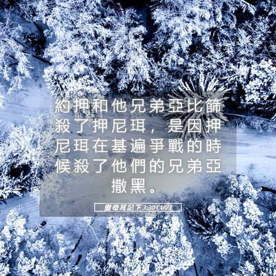 Picture 05 - 撒 母 耳 記 下 3:30 CUVT - 約 押 和 他 兄 弟 亞 比 篩 殺 了 押 - Bible Verse Picture