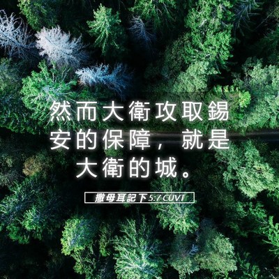 Picture 05 - 撒 母 耳 記 下 5:7 CUVT - 然 而 大 衛 攻 取 錫 安 的 保 障 ， - Bible Verse Picture