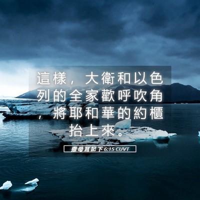 Picture 05 - 撒 母 耳 記 下 6:15 CUVT - 這 樣 ， 大 衛 和 以 色 列 的 全 家 - Bible Verse Picture