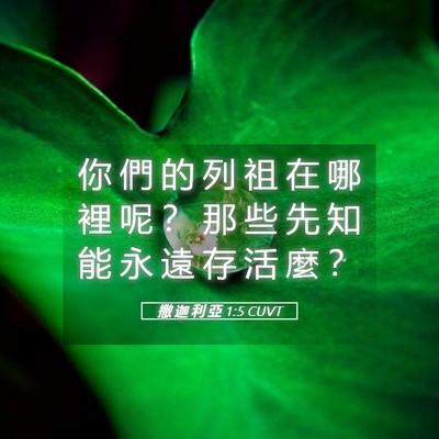 Picture 05 - 撒 迦 利 亞 1:5 CUVT - 你 們 的 列 祖 在 哪 裡 呢 ？ 那 些 - Bible Verse Picture