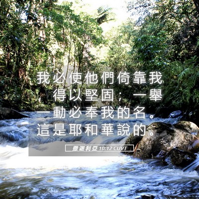 Picture 05 - 撒 迦 利 亞 10:12 CUVT - 我 必 使 他 們 倚 靠 我 ， 得 以 堅 - Bible Verse Picture