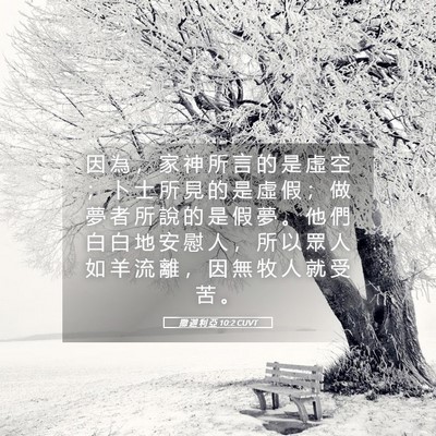 Picture 05 - 撒 迦 利 亞 10:2 CUVT - 因 為 ， 家 神 所 言 的 是 虛 空 ； - Bible Verse Picture
