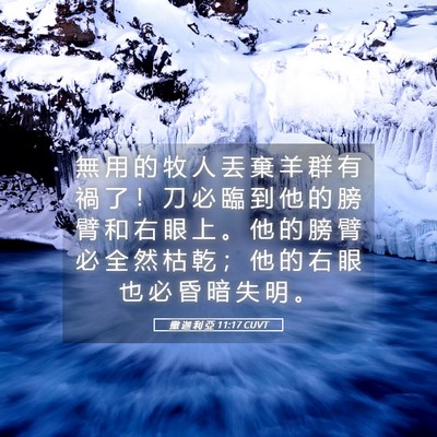 Picture 05 - 撒 迦 利 亞 11:17 CUVT - 無 用 的 牧 人 丟 棄 羊 群 有 禍 了 - Bible Verse Picture