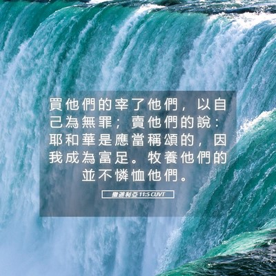 Picture 05 - 撒 迦 利 亞 11:5 CUVT - 買 他 們 的 宰 了 他 們 ， 以 自 己 - Bible Verse Picture