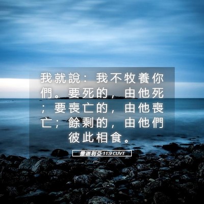 Picture 05 - 撒 迦 利 亞 11:9 CUVT - 我 就 說 ： 我 不 牧 養 你 們 。 要 - Bible Verse Picture