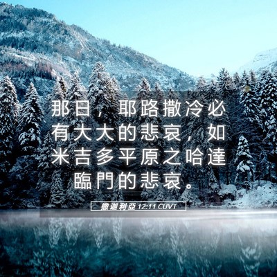 Picture 05 - 撒 迦 利 亞 12:11 CUVT - 那 日 ， 耶 路 撒 冷 必 有 大 大 的 - Bible Verse Picture