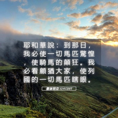 Picture 05 - 撒 迦 利 亞 12:4 CUVT - 耶 和 華 說 ： 到 那 日 ， 我 必 使 - Bible Verse Picture