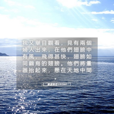 Picture 05 - 撒 迦 利 亞 5:9 CUVT - 我 又 舉 目 觀 看 ， 見 有 兩 個 婦 - Bible Verse Picture
