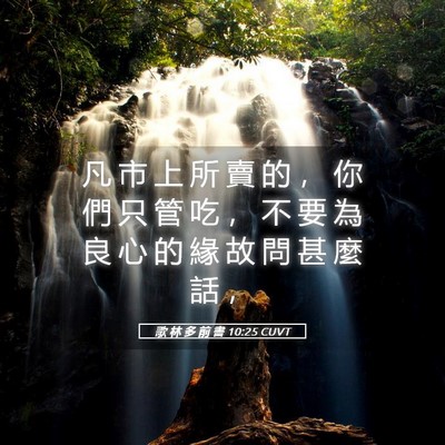Picture 05 - 歌 林 多 前 書 10:25 CUVT - 凡 市 上 所 賣 的 ， 你 們 只 管 吃 - Bible Verse Picture