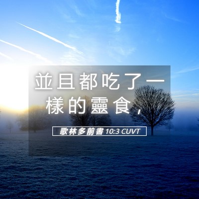 Picture 05 - 歌 林 多 前 書 10:3 CUVT - 並 且 都 吃 了 一 樣 的 靈 食 - Bible Verse Picture