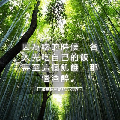 Picture 05 - 歌 林 多 前 書 11:21 CUVT - 因 為 吃 的 時 候 ， 各 人 先 吃 自 - Bible Verse Picture
