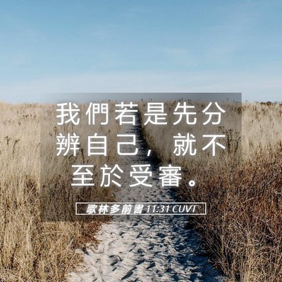 Picture 05 - 歌 林 多 前 書 11:31 CUVT - 我 們 若 是 先 分 辨 自 己 ， 就 不 - Bible Verse Picture