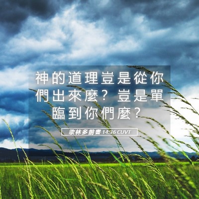 Picture 05 - 歌 林 多 前 書 14:36 CUVT - 神 的 道 理 豈 是 從 你 們 出 來 麼 - Bible Verse Picture
