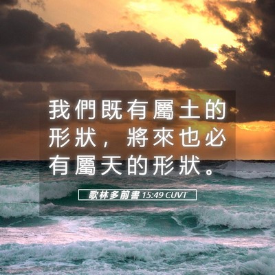 Picture 05 - 歌 林 多 前 書 15:49 CUVT - 我 們 既 有 屬 土 的 形 狀 ， 將 來 - Bible Verse Picture