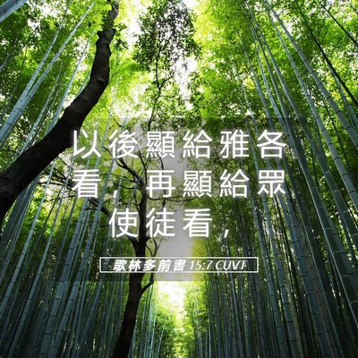 Picture 05 - 歌 林 多 前 書 15:7 CUVT - 以 後 顯 給 雅 各 看 ， 再 顯 給 眾 - Bible Verse Picture