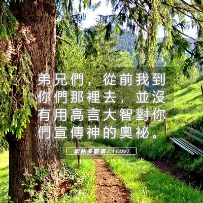 Picture 05 - 歌 林 多 前 書 2:1 CUVT - 弟 兄 們 ， 從 前 我 到 你 們 那 裡 - Bible Verse Picture