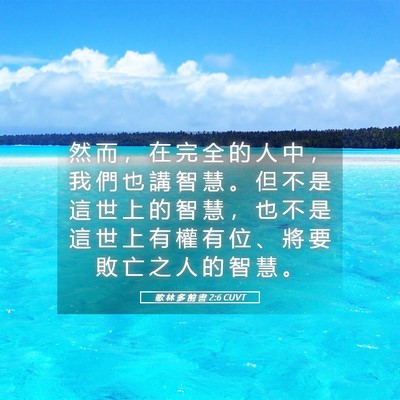 Picture 05 - 歌 林 多 前 書 2:6 CUVT - 然 而 ， 在 完 全 的 人 中 ， 我 們 - Bible Verse Picture