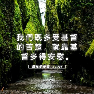 Picture 05 - 歌 林 多 後 書 1:5 CUVT - 我 們 既 多 受 基 督 的 苦 楚 ， 就 - Bible Verse Picture