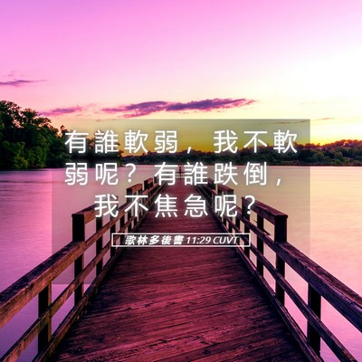 Picture 05 - 歌 林 多 後 書 11:29 CUVT - 有 誰 軟 弱 ， 我 不 軟 弱 呢 ？ 有 - Bible Verse Picture