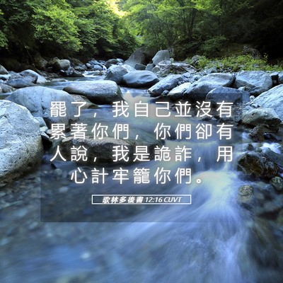 Picture 05 - 歌 林 多 後 書 12:16 CUVT - 罷 了 ， 我 自 己 並 沒 有 累 著 你 - Bible Verse Picture