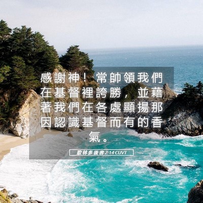 Picture 05 - 歌 林 多 後 書 2:14 CUVT - 感 謝 神 ！ 常 帥 領 我 們 在 基 督 - Bible Verse Picture