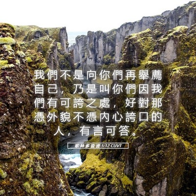 Picture 05 - 歌 林 多 後 書 5:12 CUVT - 我 們 不 是 向 你 們 再 舉 薦 自 己 - Bible Verse Picture