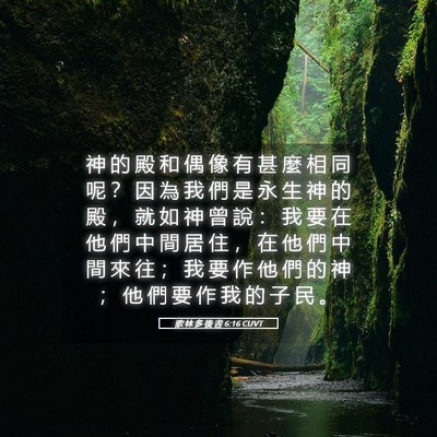 Picture 05 - 歌 林 多 後 書 6:16 CUVT - 神 的 殿 和 偶 像 有 甚 麼 相 同 呢 - Bible Verse Picture