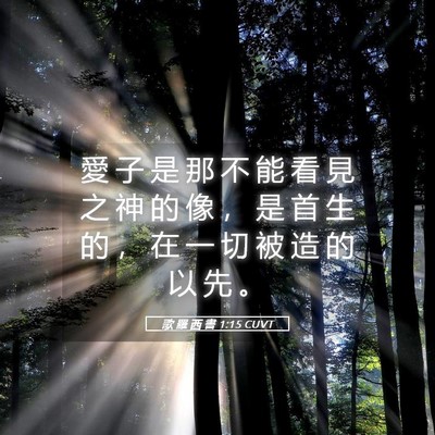 Picture 05 - 歌 羅 西 書 1:15 CUVT - 愛 子 是 那 不 能 看 見 之 神 的 像 - Bible Verse Picture