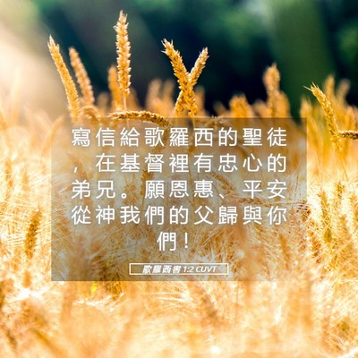 Picture 05 - 歌 羅 西 書 1:2 CUVT - 寫 信 給 歌 羅 西 的 聖 徒 ， 在 基 - Bible Verse Picture