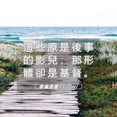 Picture 05 - 歌 羅 西 書 2:17 CUVT - 這 些 原 是 後 事 的 影 兒 ； 那 形 - Bible Verse Picture