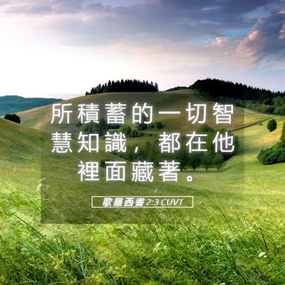Picture 05 - 歌 羅 西 書 2:3 CUVT - 所 積 蓄 的 一 切 智 慧 知 識 ， 都 - Bible Verse Picture